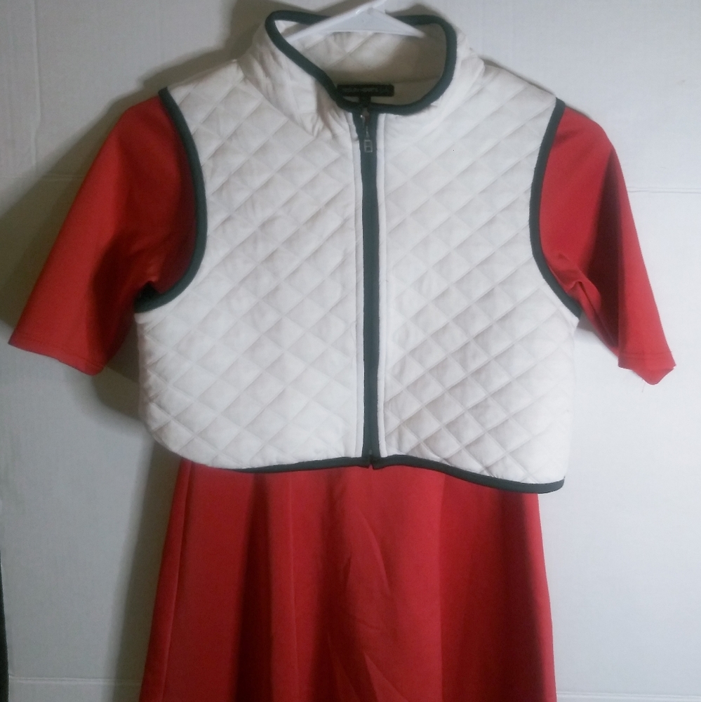 Sequin Hearts red dress with vest good